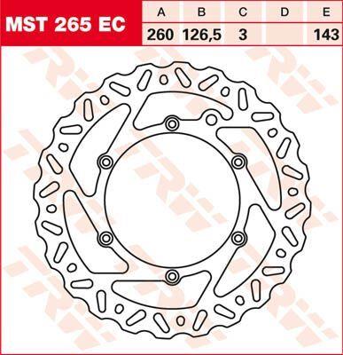 Trw EC Cross Design Brake Rotor For KTM EXC 150 TBI 1993-2027 Silver MST265EC