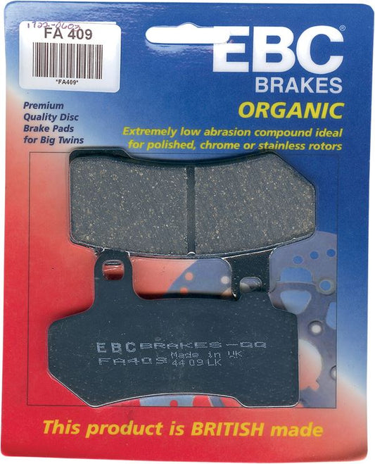 Ebc Organic Harley/Buell Brake Pads For Harley FLHRXS 1868 2003-2024 FA409