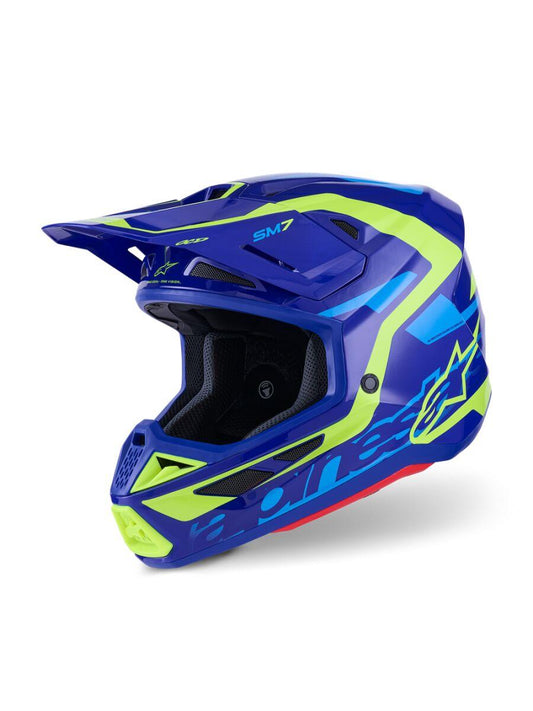 ALPINESTARS SM7 Deed Helmet BLUE/YEL 2025 Model
