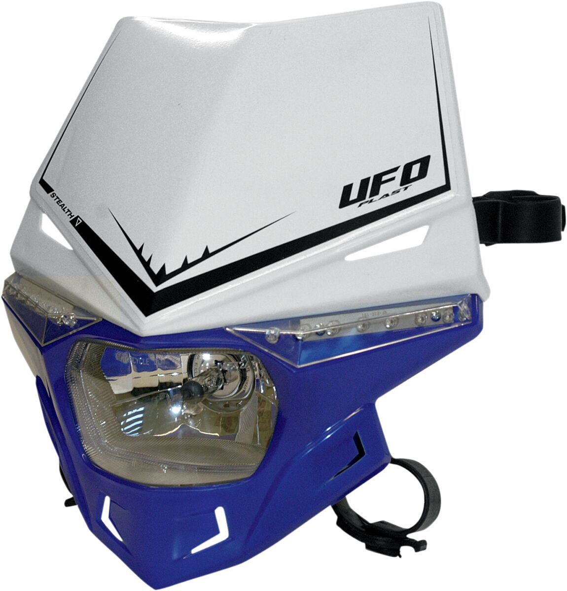 UFO STEALTH HEADLIGHT (12V/35W & LED) DUAL COLOR WHITE/REFLEX-BLUE PF01715W089