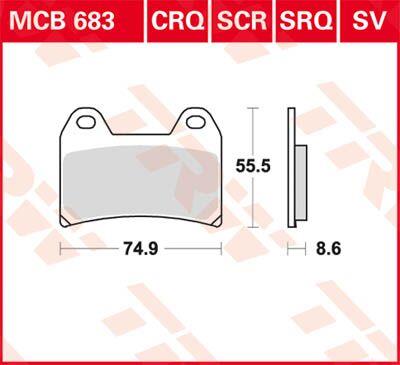 Trw SV Series Sindered Brake Pads For Ducati Monster 796 1994-2026 MCB683SV