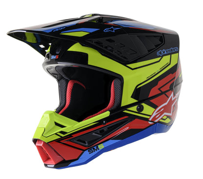 Alpinestars Supertech SM5 Action Yellow, Red And Black Act2 Mx Helmet