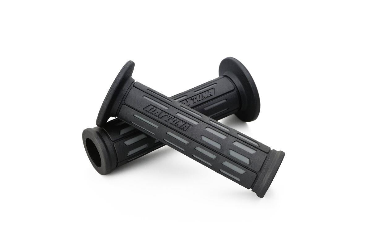 Daytona Grippy Grip GGD-Tapered-SP Open End Grips 22.2mm Black/Grey Pair 25168