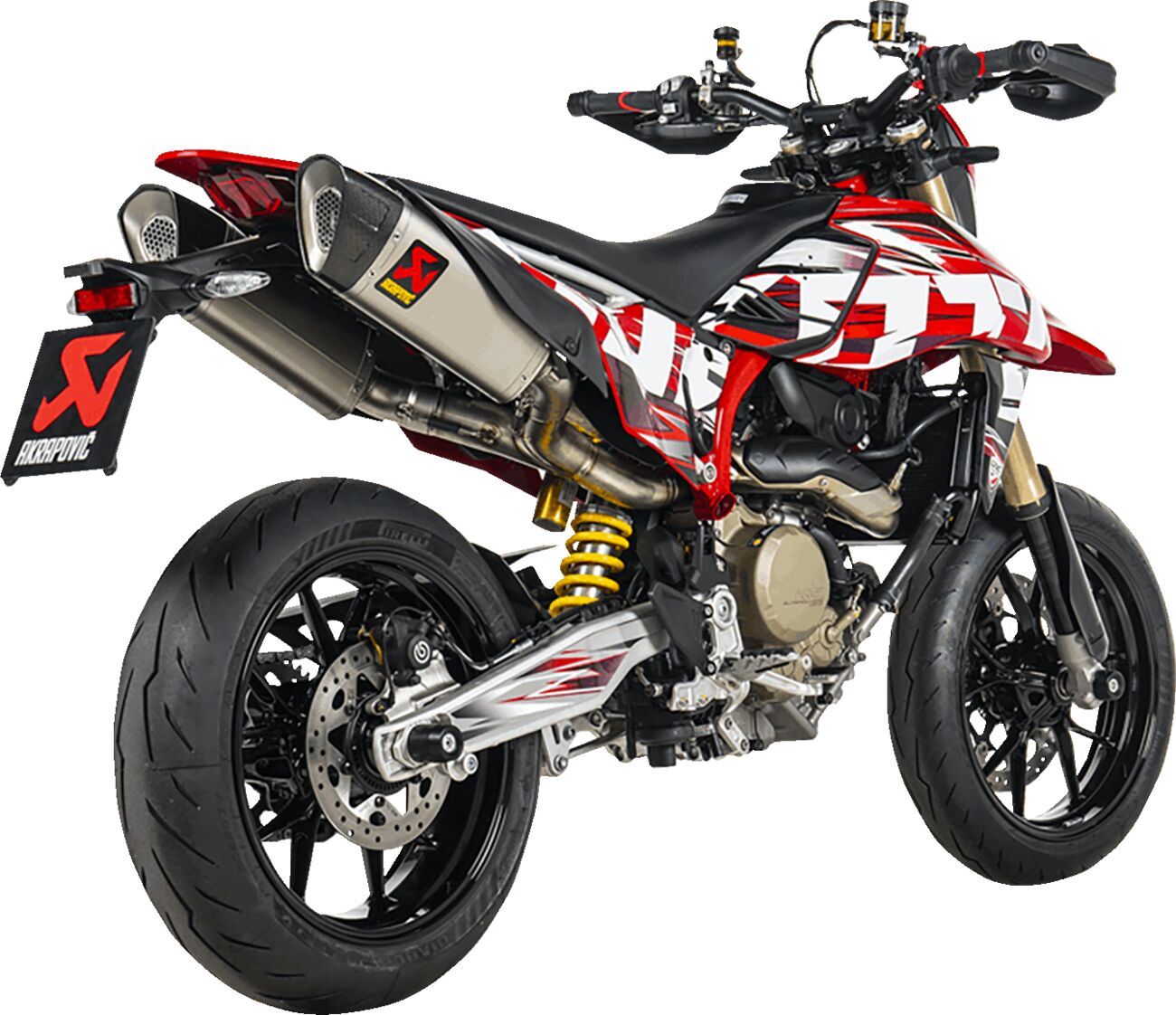 Akrapovic Slip-On Line Mufflers TI For Ducati Hypermotard 698 2024 S-D6SO2-HAPLT