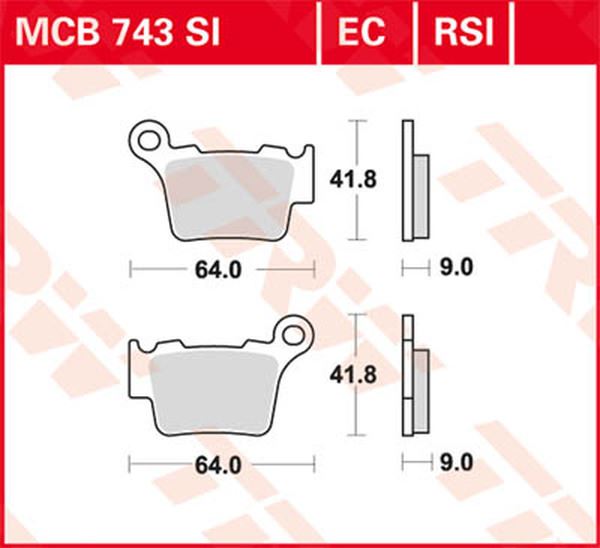 Trw Sindered Off-Road Race Brake Pads For Husqvarna FC 250 1995-2027 MCB743RSI