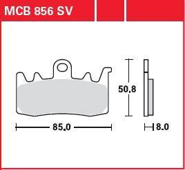 Trw SV Series Sindered Brake Pads For Ducati Scrambler 1100 2013-2026 MCB856SV