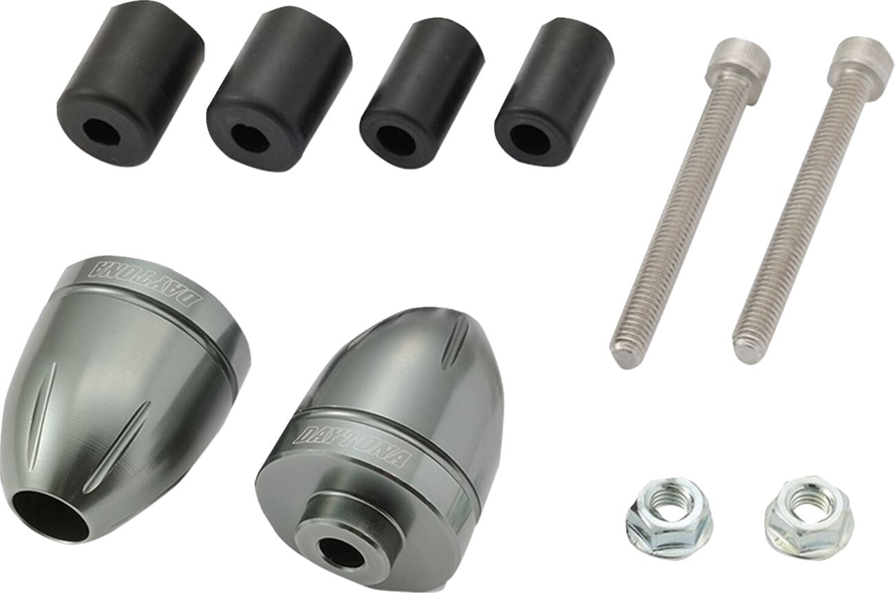 Daytona BULLET Handlebar Ends Gun Metal Anodized 30mm Diameter Pair 80911