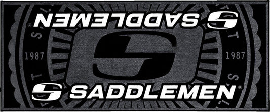 Saddlemen Branded Floor Mat Black Gray Logo L78,5" W31,5" FM-002