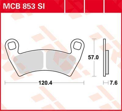 Trw Off-Road Brake Pads For Polaris Ranger 500 EFI 4X4 2008-2022 MCB853SI