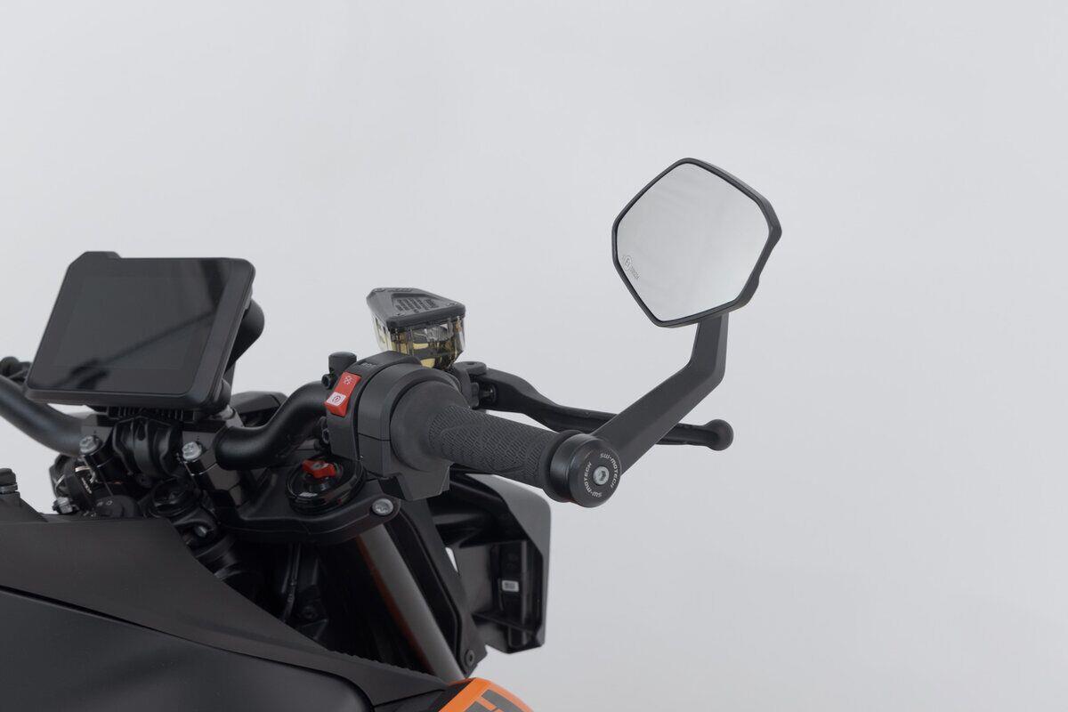 SW MOTECH Bar End Mirrors For KTM DUKE 790 ABS 2014-2024 Black MIR.04.641.10000