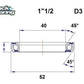 BLACK BEARING HB 40X52X8MM 45 /45 HB-D3