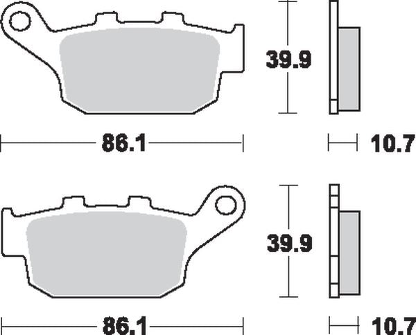 Sbs LS Street Excel Sintered Rear Brake Pads For Honda NC 700 X 1987-2026 614LS