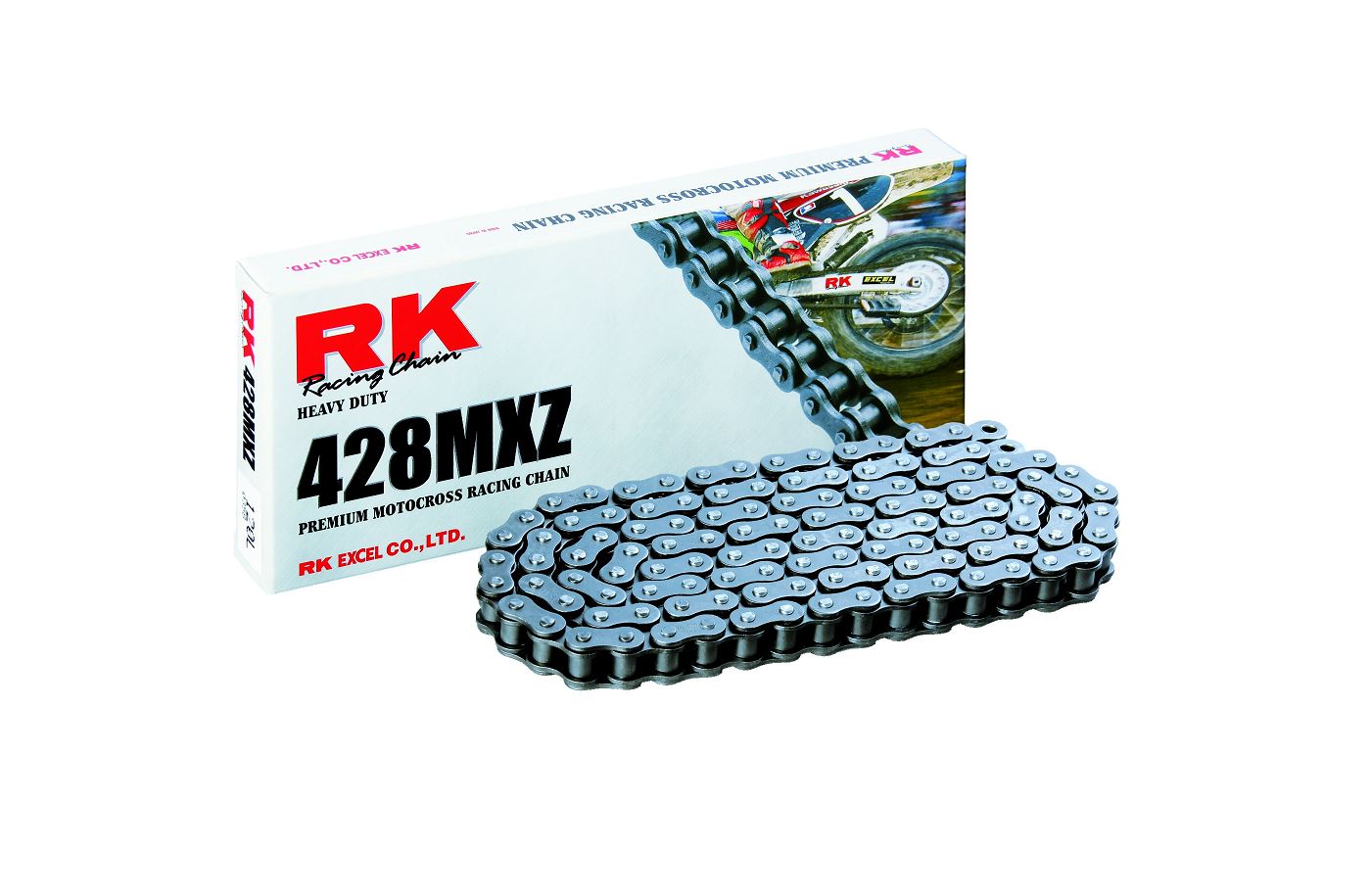 RK Motorcycle Drive Chain 428 MXZ 104L NONSEAL Natural 428MXZ104CL