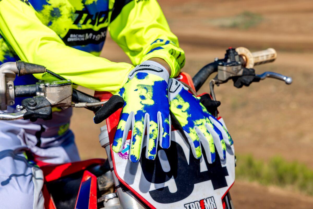 THOR Launchmode Bleach Gloves Yellow/Purple/Black