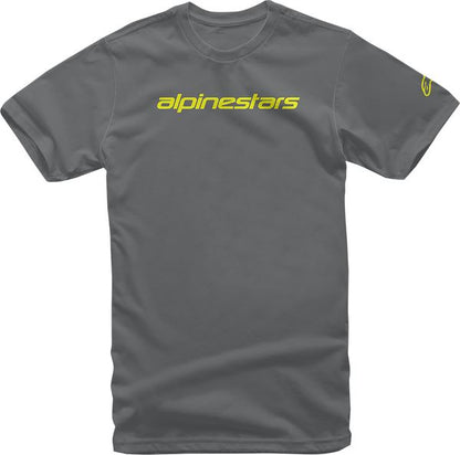 Alpinestars Linear Wordmark T-Shirt Grey Yellow