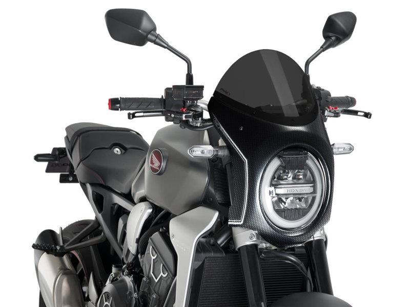 Puig Retro Carbon Look Semi Fairing And Screen 195mm Dark Smoke 5053W