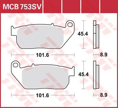 Trw SV Series Sindered Brake Pads For Harley XL 883 N 2004-2017 MCB753SV