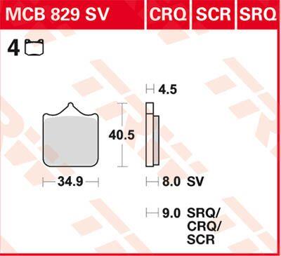 Trw CRQ Series Carbon Race Brake Pads For BMW S 1000 R 2010-2024 MCB829CRQ
