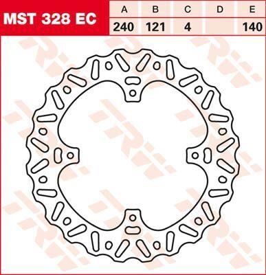 Trw EC Cross Design Brake Rotor For Honda CRF 250 R 2002-2026 Silver MST328EC