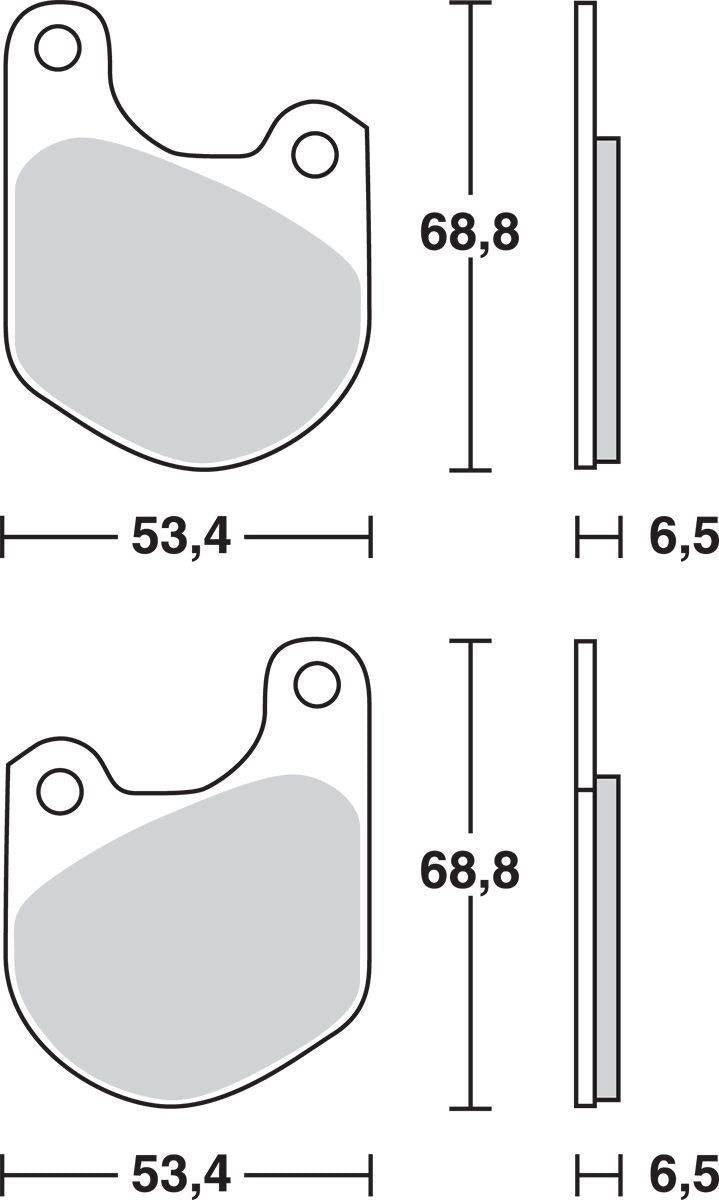 Trw All Round Sintered Metal Brake Pads For Harley XLH 1000 1974-1985 MCB511
