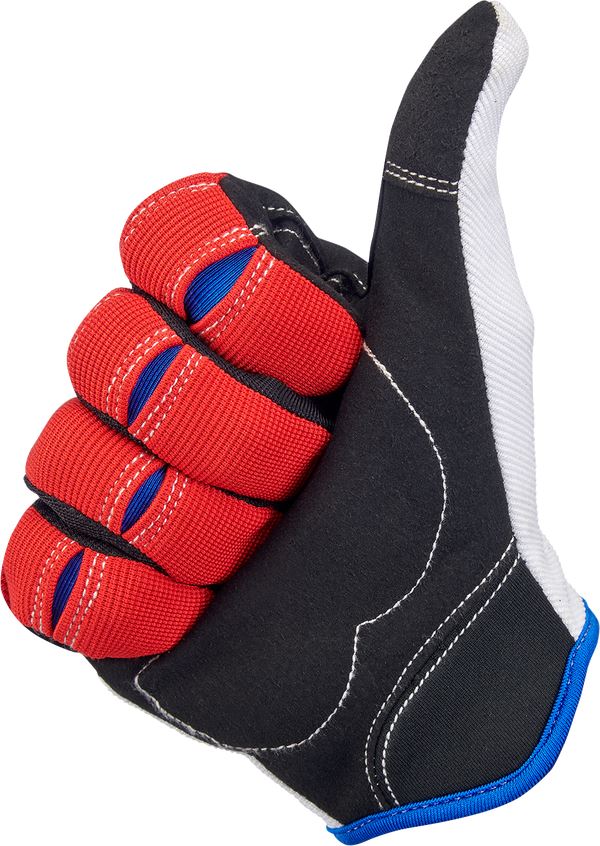 Biltwell Motorcycle Gloves Moto Red/White/Blue