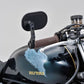 Daytona Bar End Mirror Black Aluminum Side View Short Stem 30mm Clamp 80800