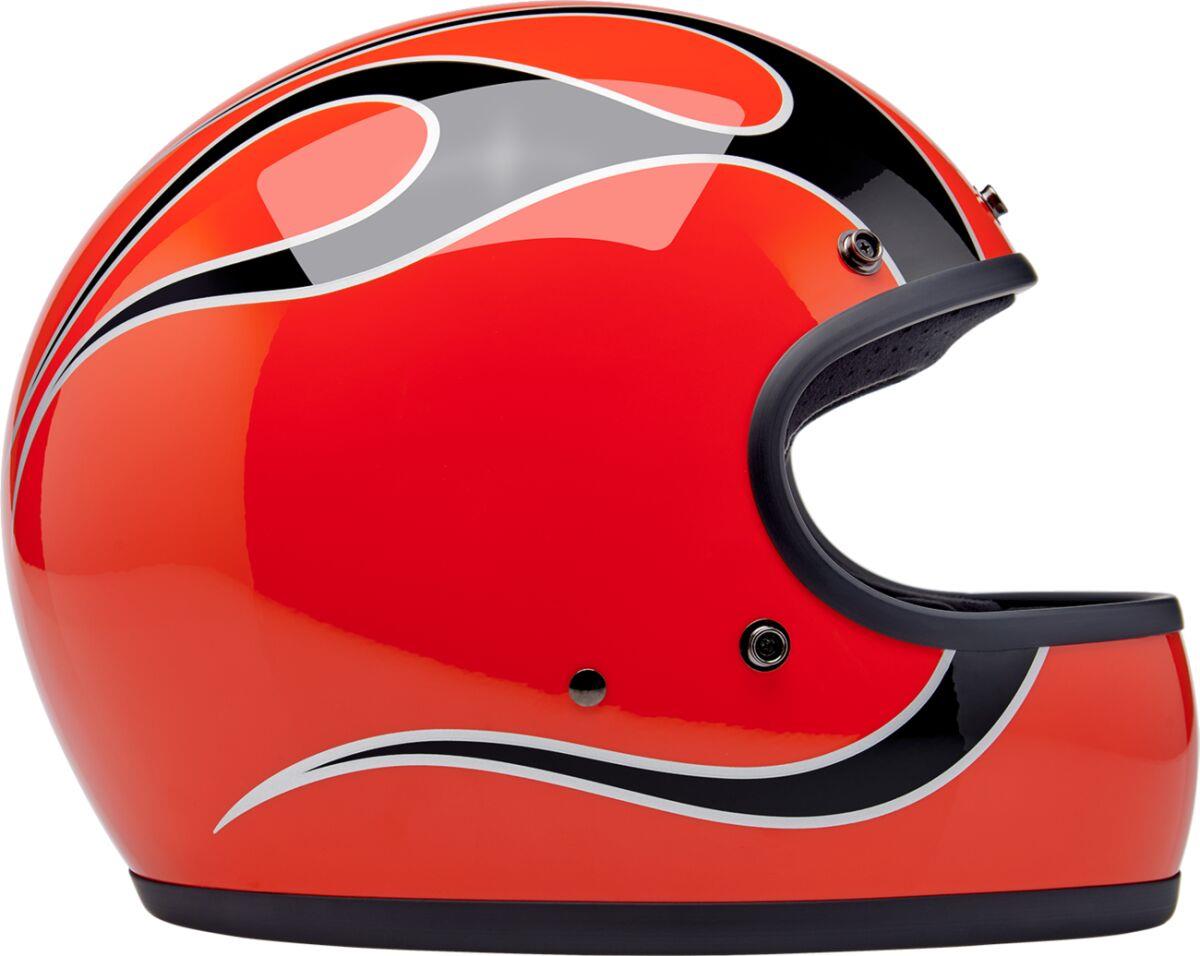 BILTWELL Gringo Flames Helmet ORG FLM 2025 Model