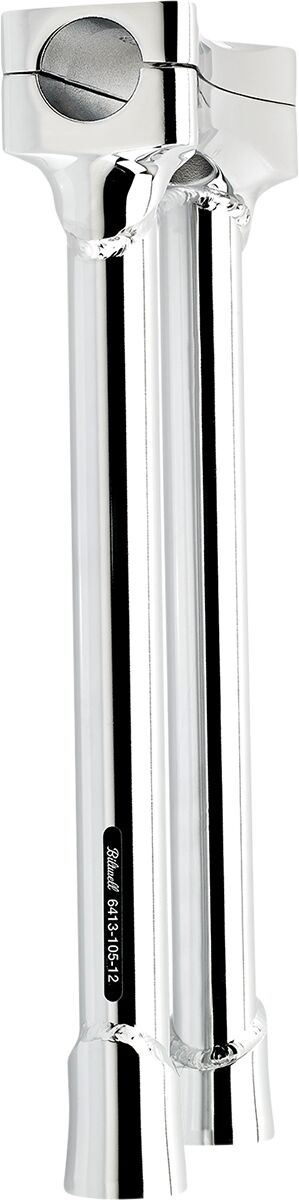 Biltwell Murdock O/S Risers Chrome 12" Steel Handlebar Pair 6413-105-12