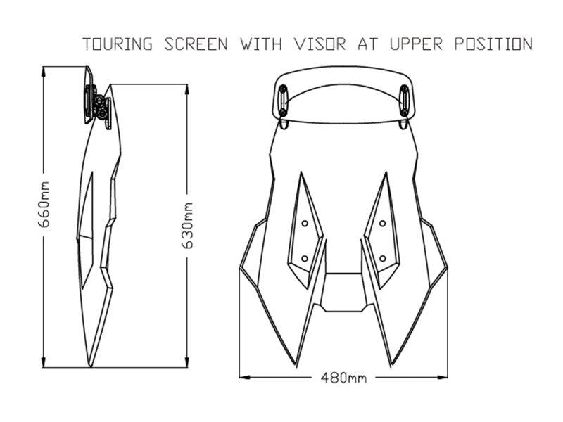 Puig Touring Screen With Extender Light Smoke 21510N
