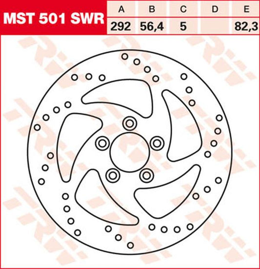 Trw Round Fixed Brake Rotor Swing Design For Harley FLS 1690 1999-2017 MST501SWR
