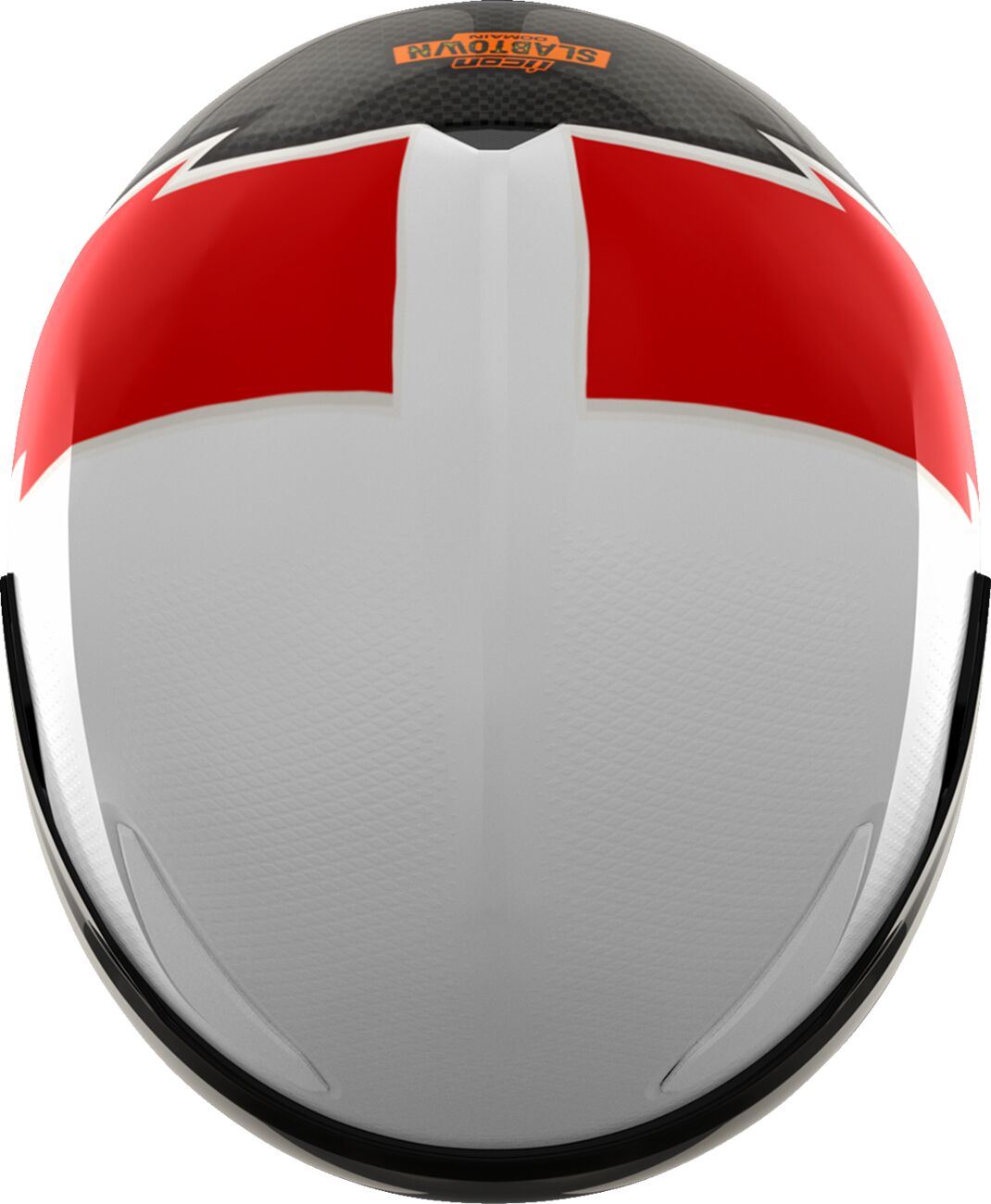 ICON Domain™ White, Red Motorcycle Helmet