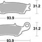 Sbs RSI Offroad Racing Sintered Brake Pads For Yamaha YZ 250 X 2007-2022 840RSI