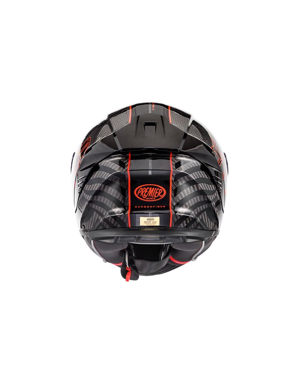 PREMIER HELMETS Hyper Carbon Red/Black Motorcycle Helmet