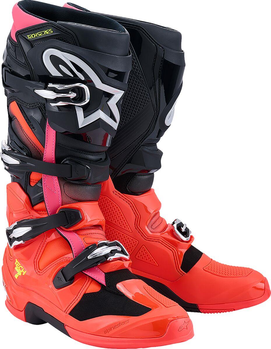 ALPINESTARS Tech 7 Boots BLK/RD FLUO/PINK 2025 Model