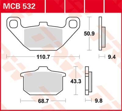 Trw All Round Sintered Metal Brake Pads For Kawasaki GTR 1000 1982-2001 MCB532