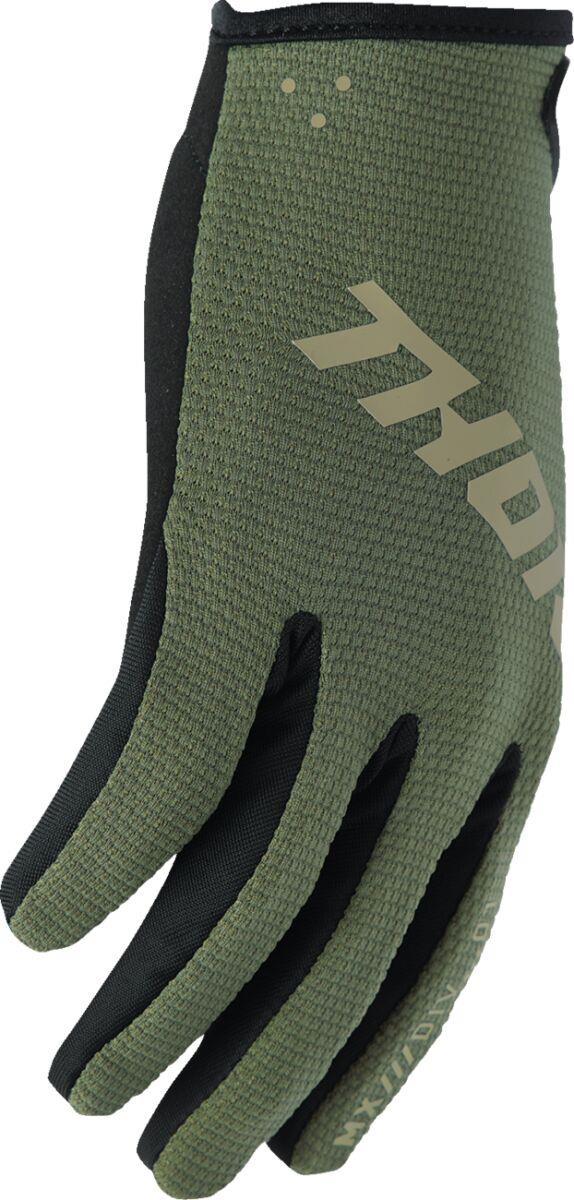 THOR Youth Ridemode Static Gloves Green