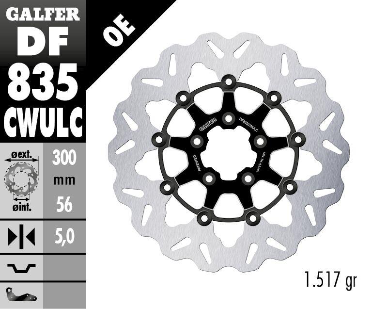 Galfer Brake Rotors For Harley Davidson FLHTK 1868 2000-2024 DF835CWULC