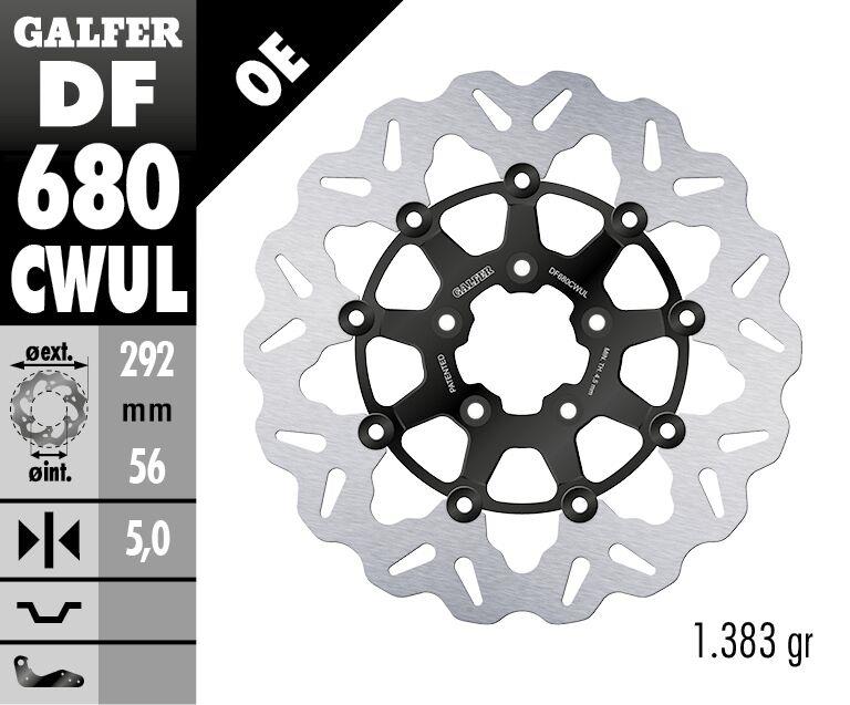Galfer Cubiq Brake Rotor For Harley Davidson FXLRST 1923 2000-2023 DF680CWUL
