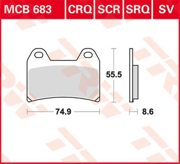 Trw SV Series Sindered Brake Pads For Ducati Monster 796 1994-2026 MCB683SV
