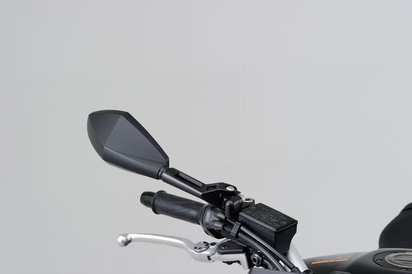 Daytona Black Right Side View D-MIRROR-12 Stem Set ECE-Approved Mirror 80722