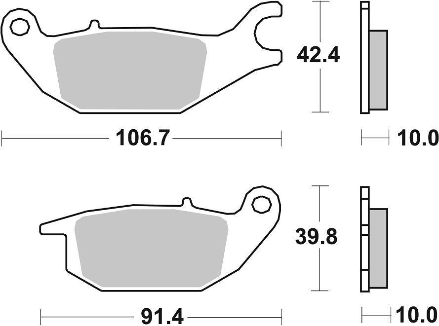 Sbs HF Street Ceramic Organic Brake Pads For Honda ST 125 2004-2026 784HF