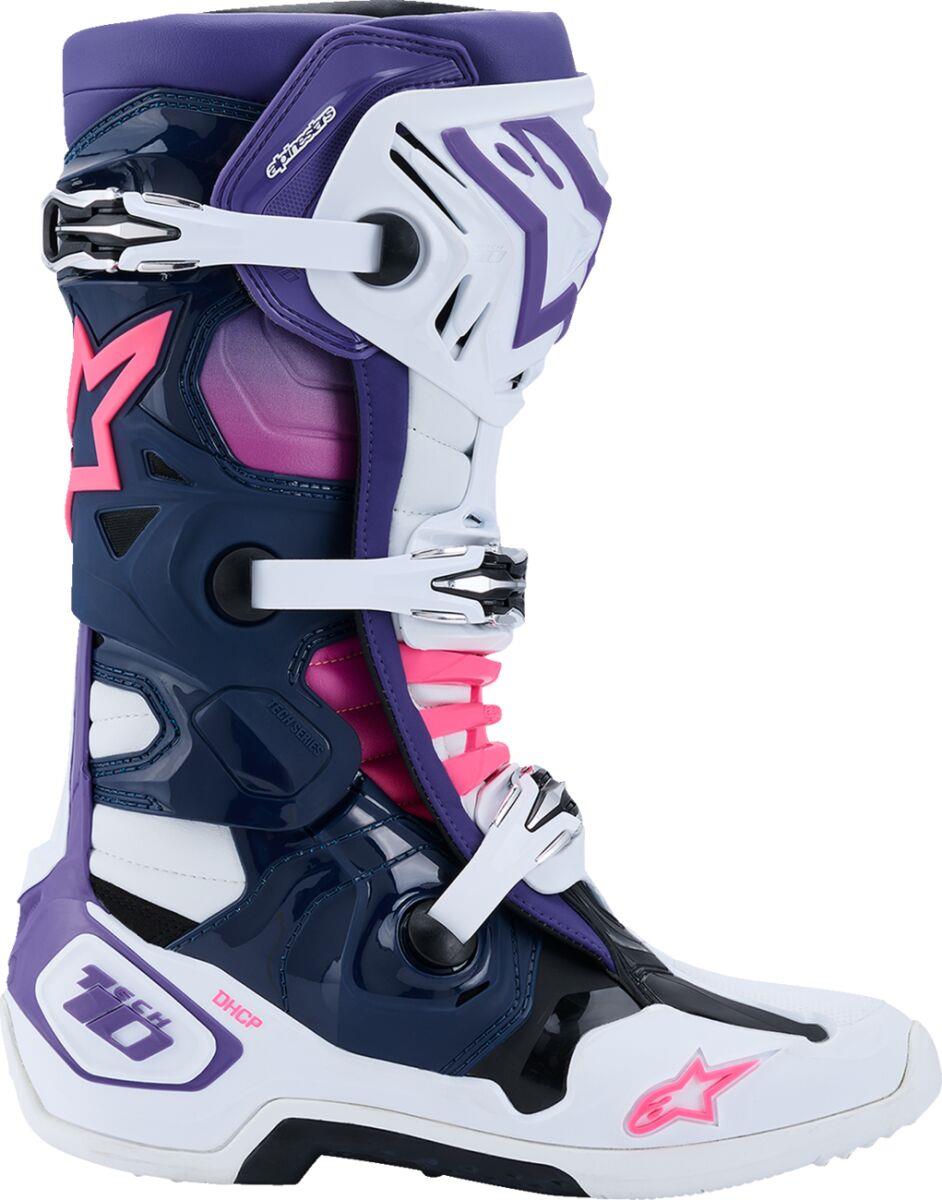 ALPINESTARS Tech 10 Boots WHT/VLT/NVY/PINK 2025 Model