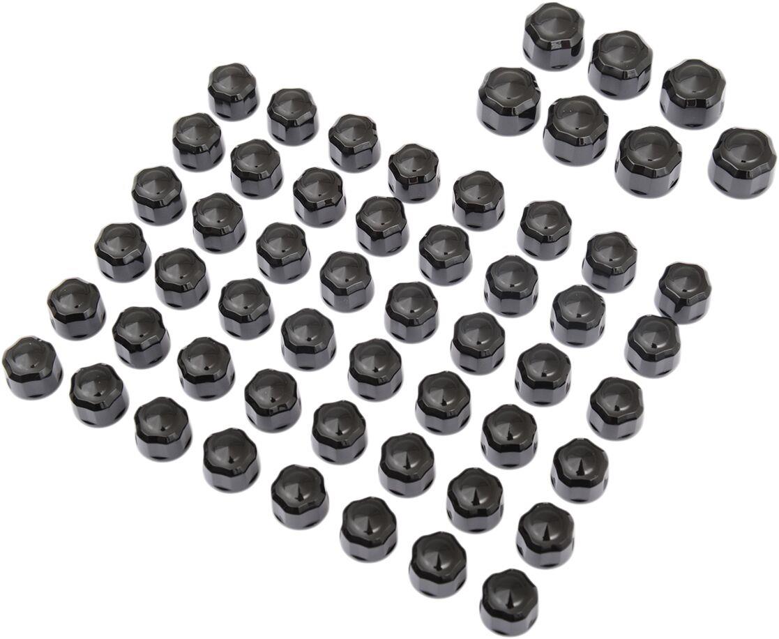 Ciro Engine Bolt Cover Caps For Harley Davidson FLS 1690 1996-2017 Black 70025