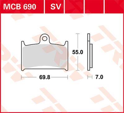 Trw SV Series Sindered Brake Pads For Suzuki GSF 1200 1994-2000 MCB690SV