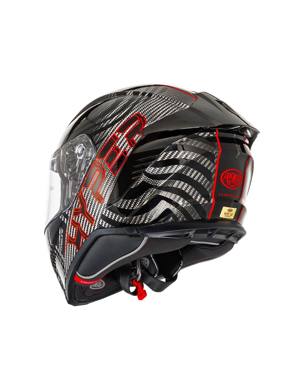 PREMIER HELMETS Hyper Carbon Red/Black Motorcycle Helmet