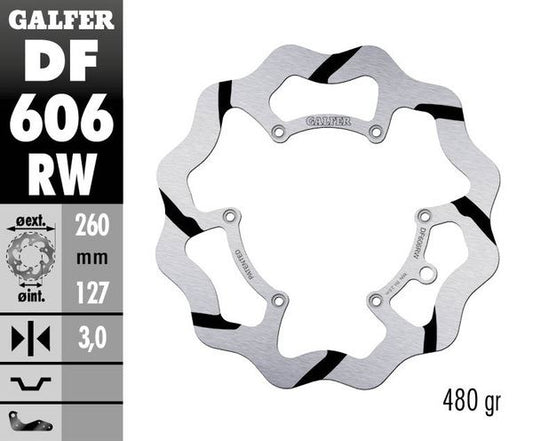 GALFER Brake Rotor Wave® One Piece (Fixed) DF606RW