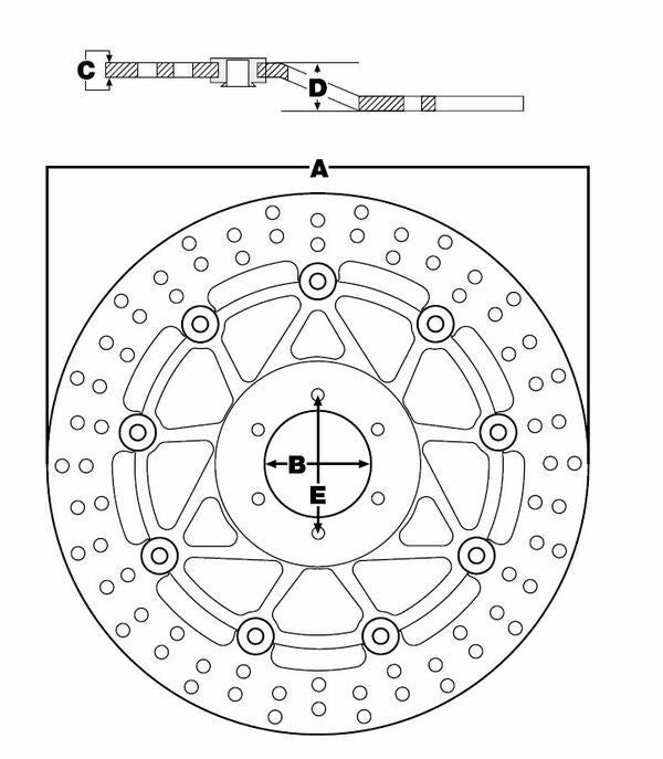 Trw Round Fixed Brake Rotor Larger Than 300mm For Kawasaki VN 800 94-12 MST210