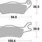 Sbs HF Street Ceramic Organic Brake Pads For Suzuki GSX-R 125 2017-2024 951HF