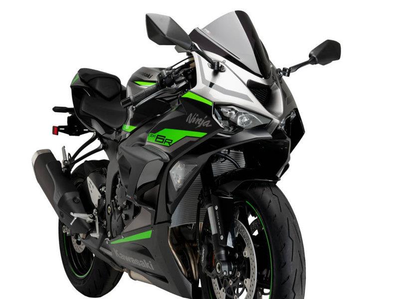 PUIG Racing Downforce Spoilers Matt Black for Kawasaki ZX-6R 636 24-25 21858J