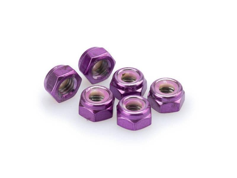 PUIG M8 Locknuts x 6 Purple Universal 0832L